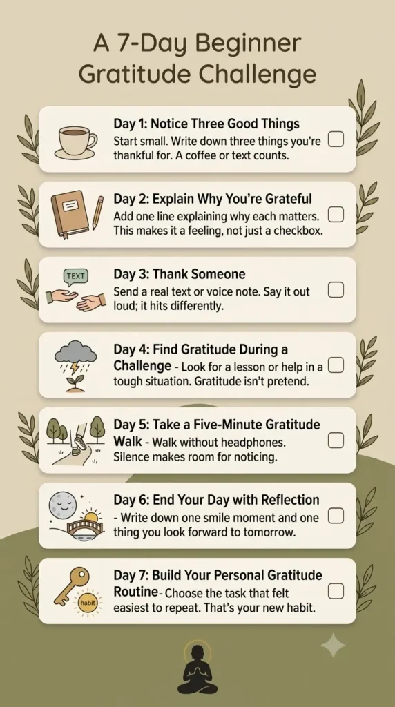 7-day beginner gratitude challenge tracker for practicing daily gratitude