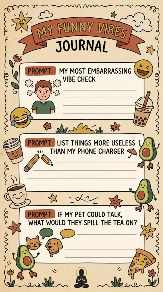 free funny journal prompts printable worksheet for Gen Z journaling.
