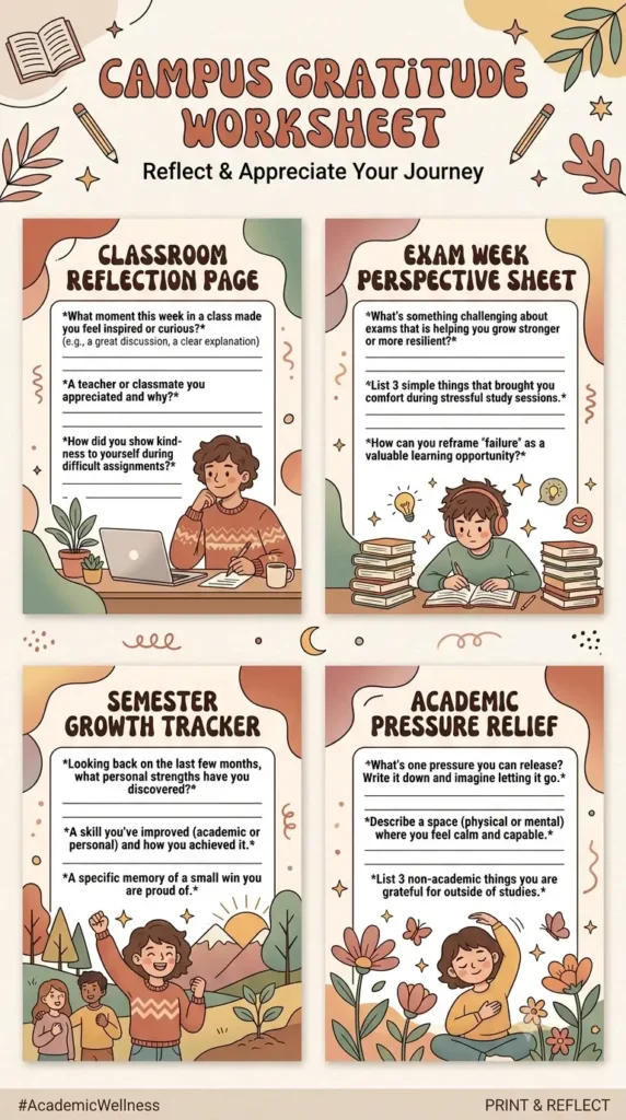 Campus gratitude worksheet - gratitude worksheets
