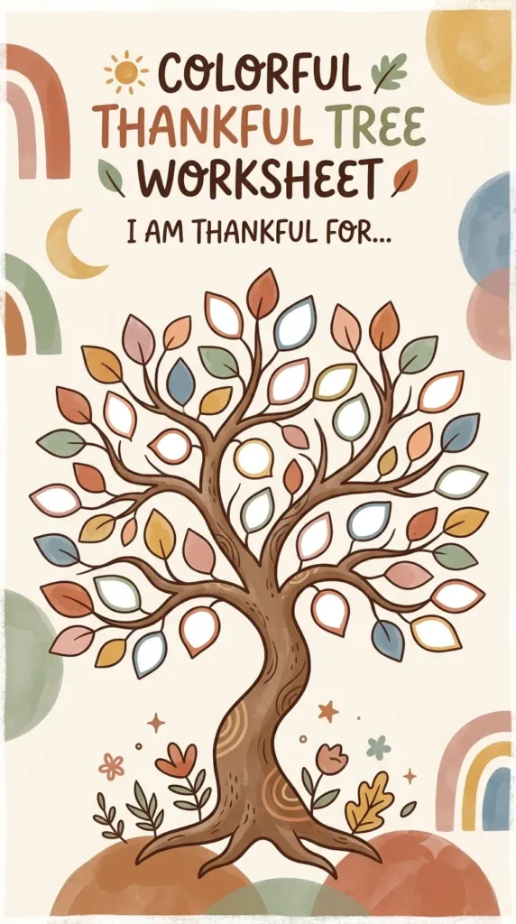 Thankful Tree printable PDF worksheet