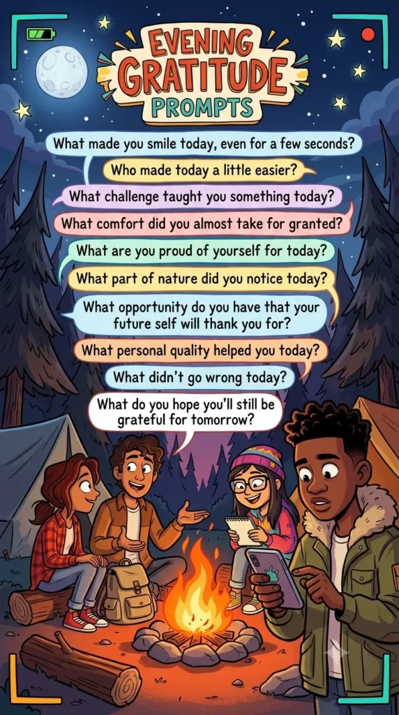 A teen checklist - what am I grateful for today.