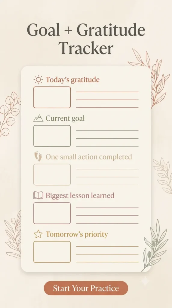 goal and gratitude tracker - gratitude journal template