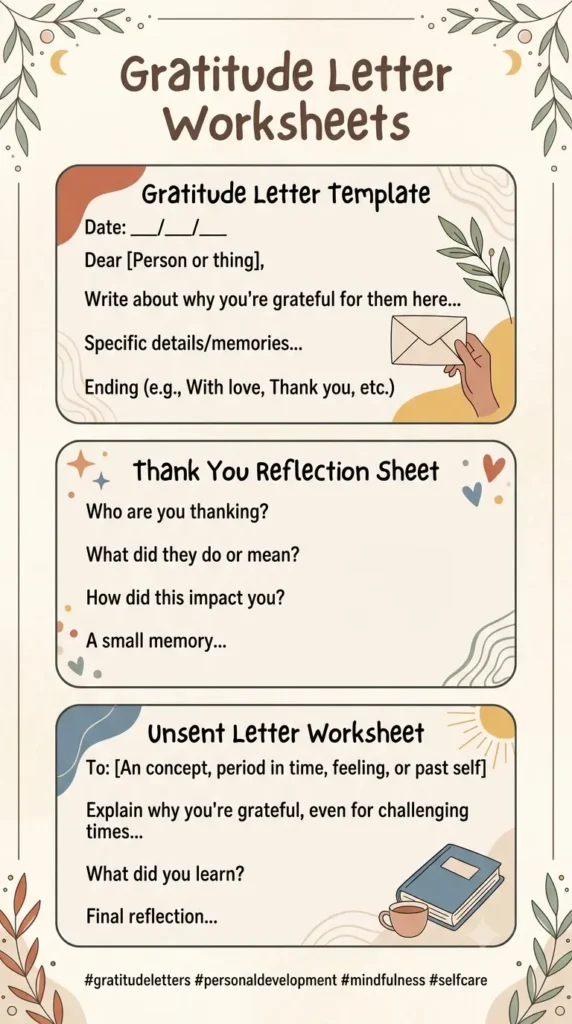 gratitude worksheets (letter)