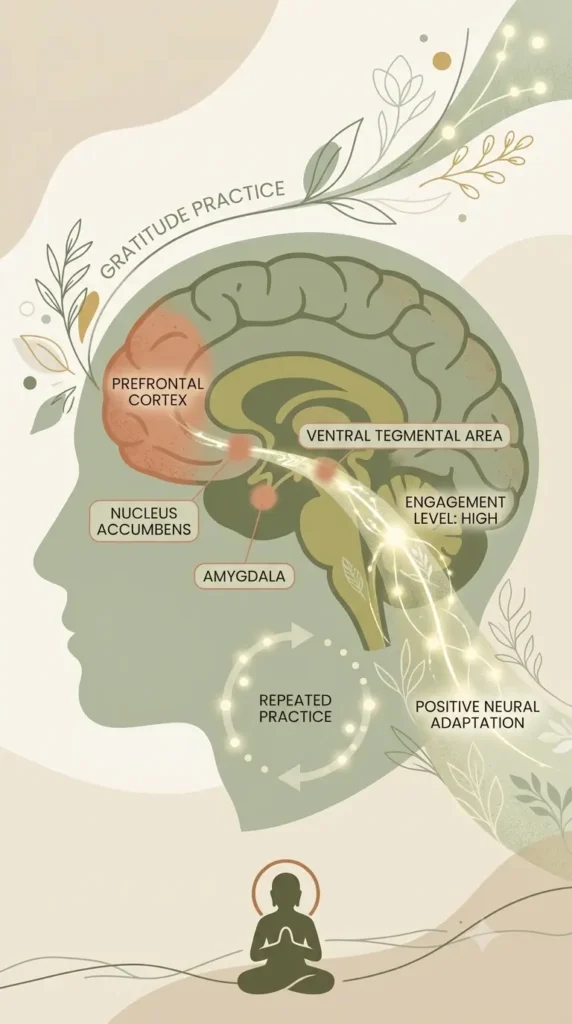 How practicing daily gratitude may strengthen positive thinking patterns over time.