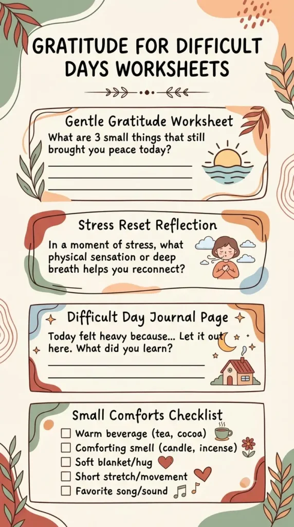 Gratitude for Difficult Days - Gratitude Worksheets