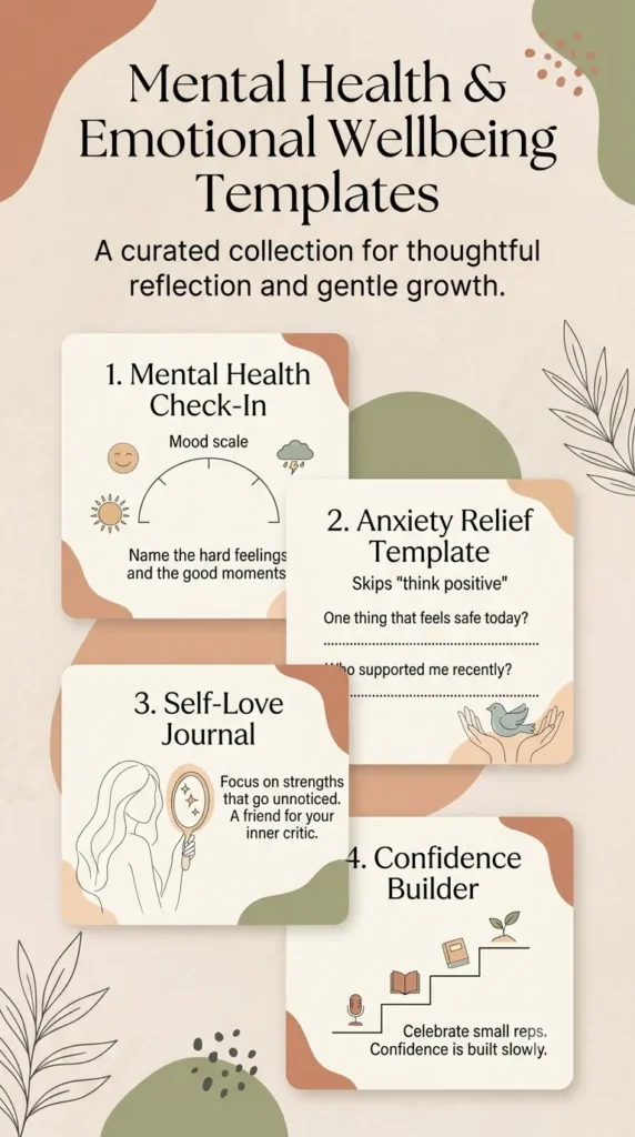 mental and emotional well being - gratitude journal template