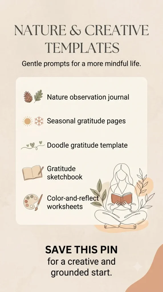 nature and creative template - gratitude journal template