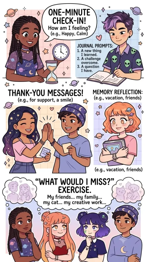 5 exercises - be thankful for what to have.