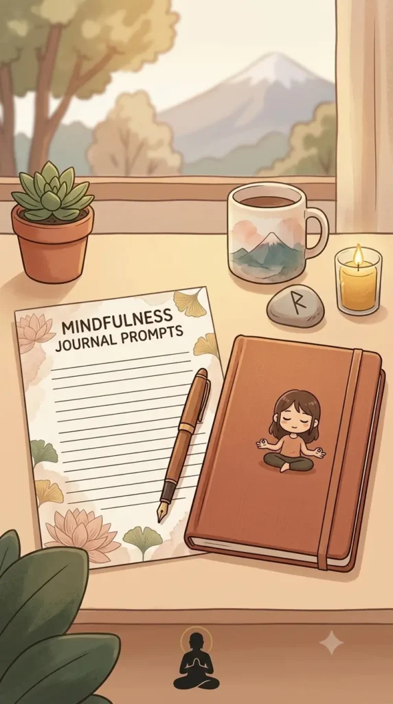 free mindfulness journal prompts PDF printable for daily journaling.