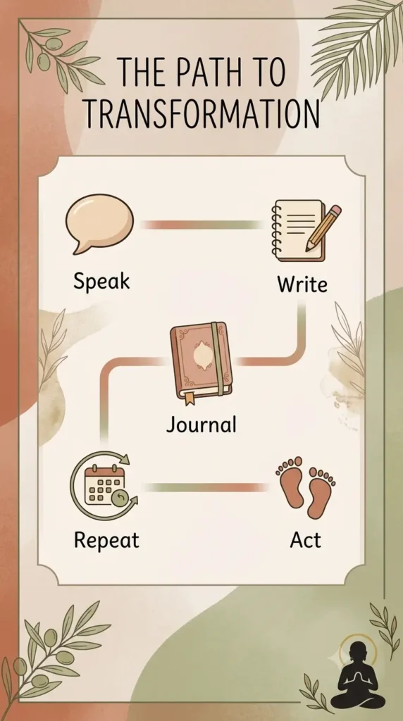 Five-step routine for practicing grateful affirmations and gratitude affirmations every day.