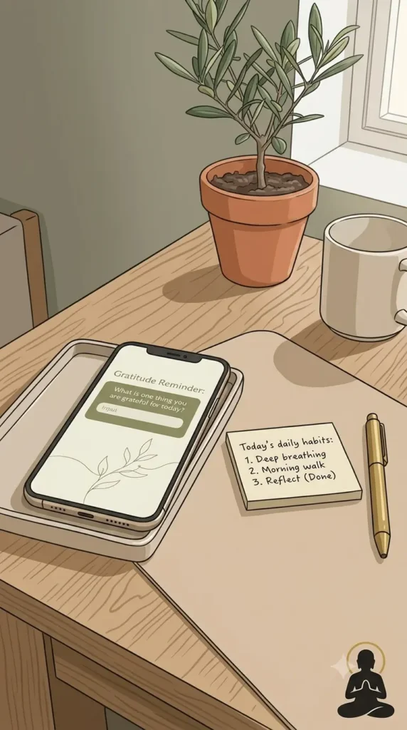 Phone reminder for practicing gratitude daily