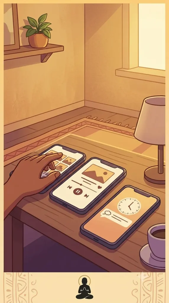 Digital gratitude exercises for Gen Z using a phone and gratitude reminders.