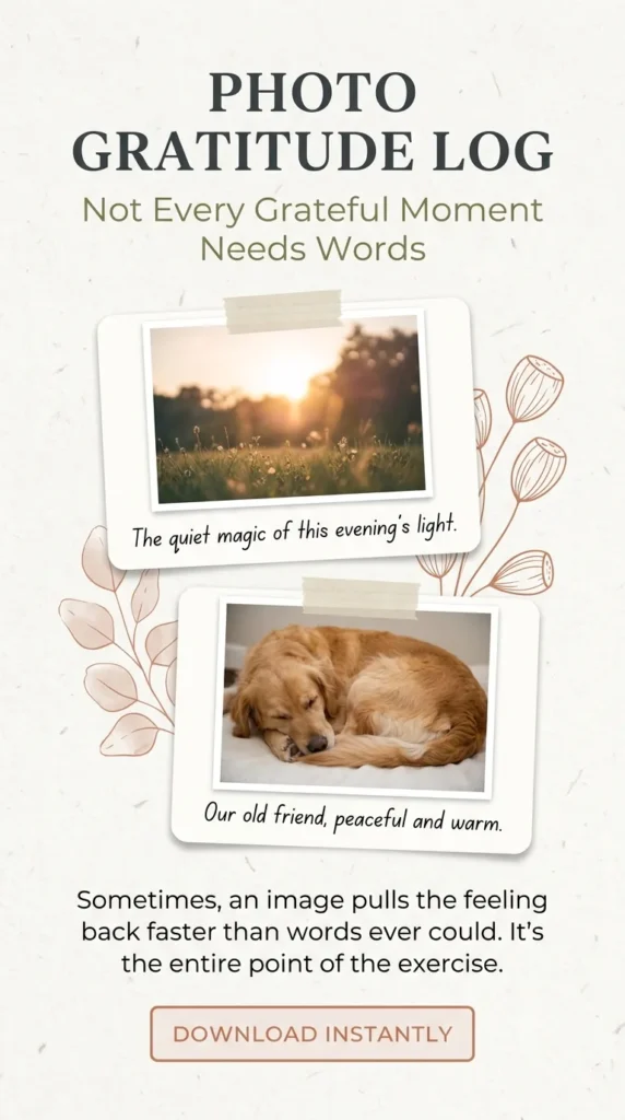 Photo gratitude log - gratitude log printable