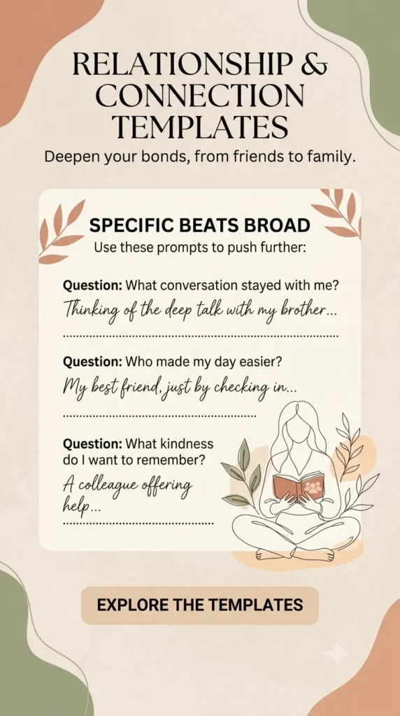 relationship and connection - gratitude journal template