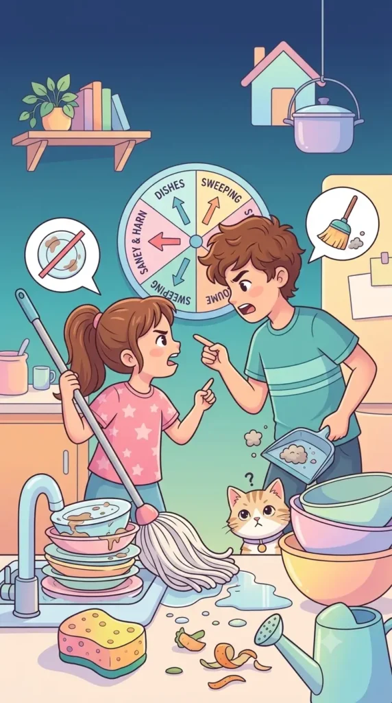 Siblings arguing over chores - unique things to be thankful for