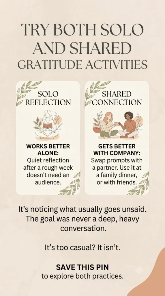solo and shared activities - gratitude worksheets for adults