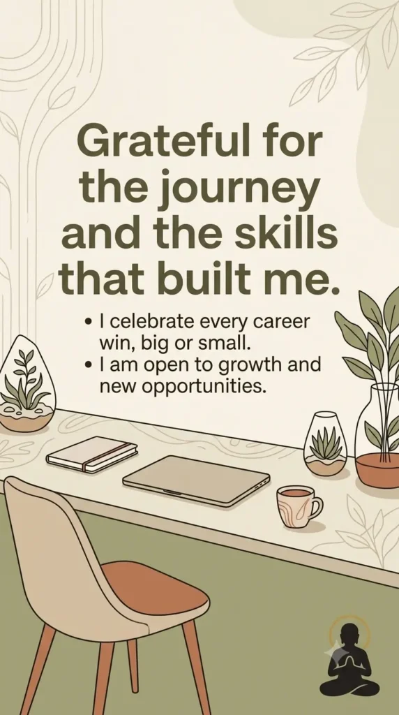 Grateful affirmations for work and career anxiety.
