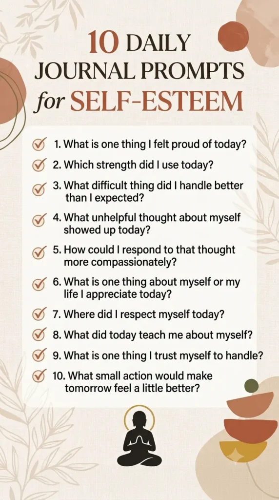 daily journal prompts for self esteem checklist.