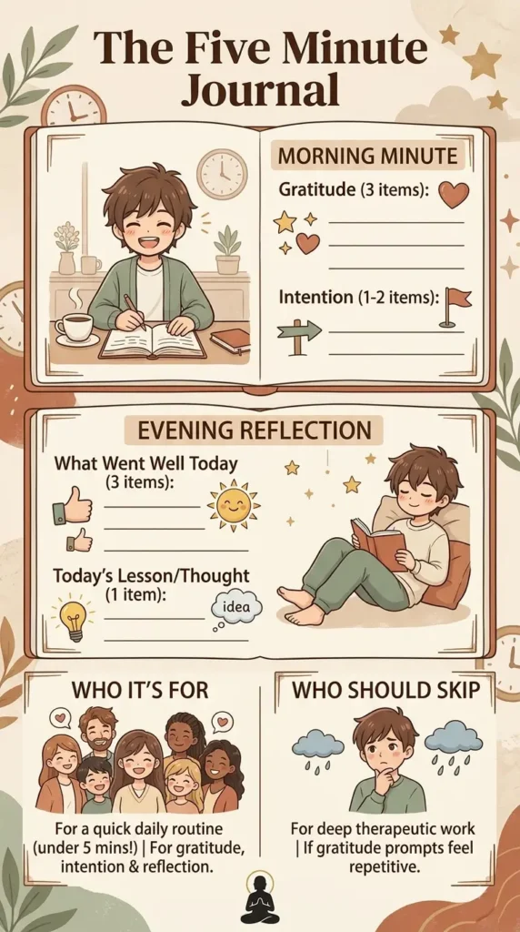 Five minute journal - guided journals for mental health.