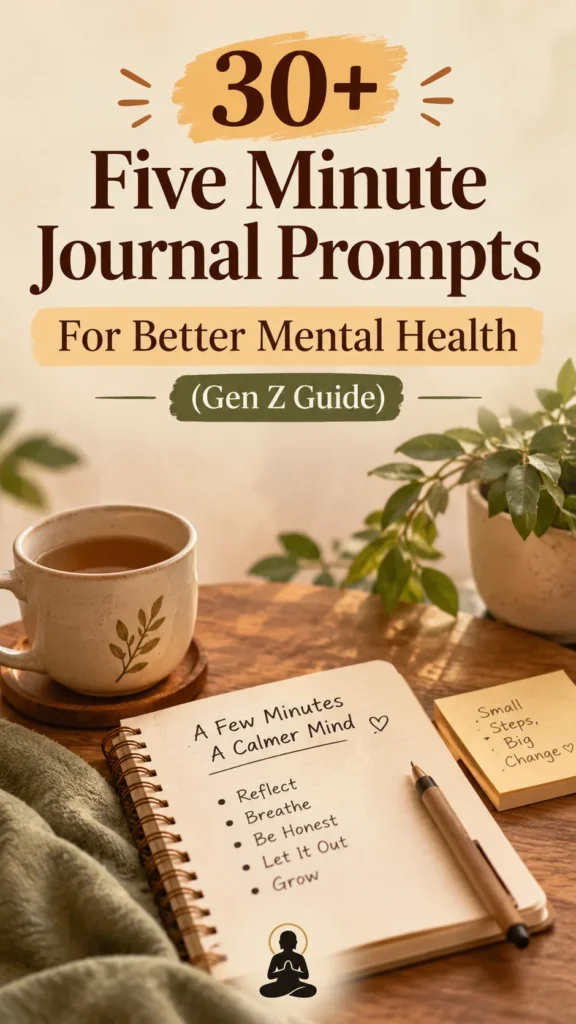 Five minute journal prompts blog cover