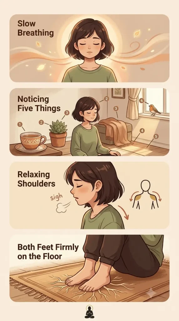 grounding and breathing techniques for anxiety journaling.
