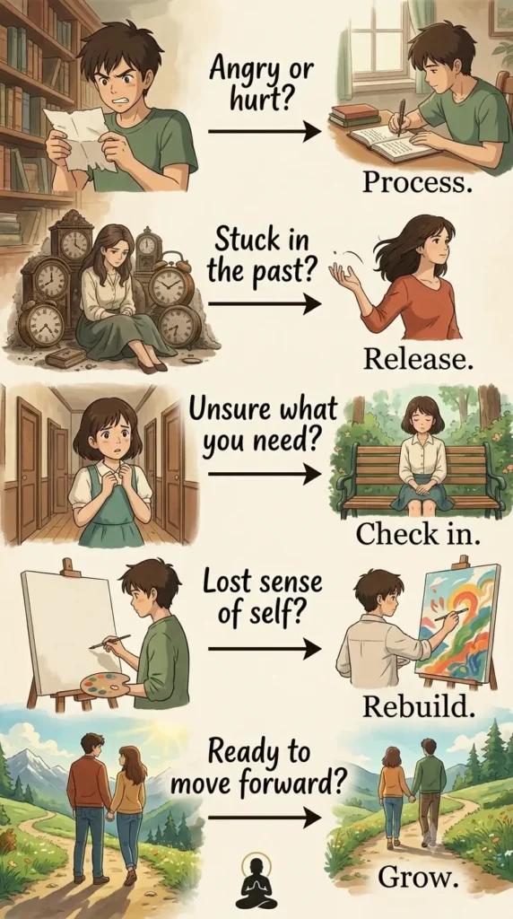healing journal prompts decision flow for choosing a journaling prompt.