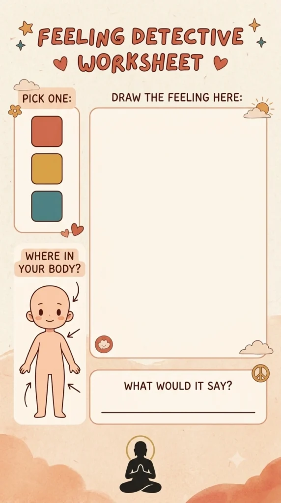 talking about feelings drawing worksheet template.