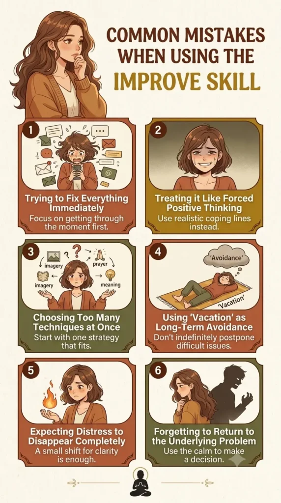 Common mistakes - DBT IMPROVE the moment.