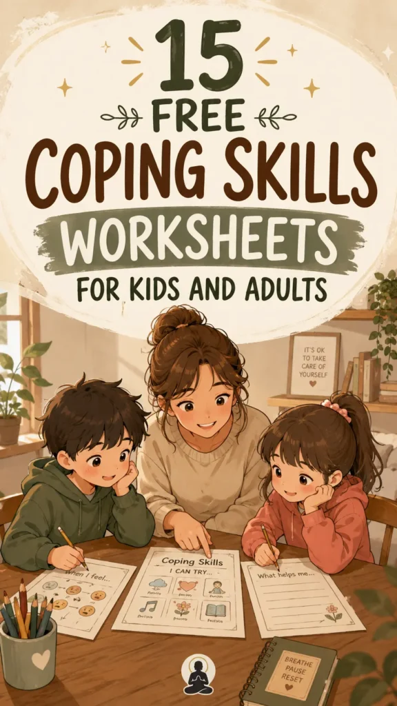 coping skills worksheet cover