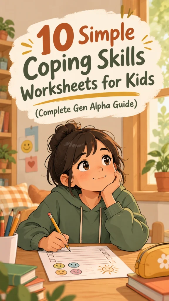 Coping skills worksheets for kids blog cover.