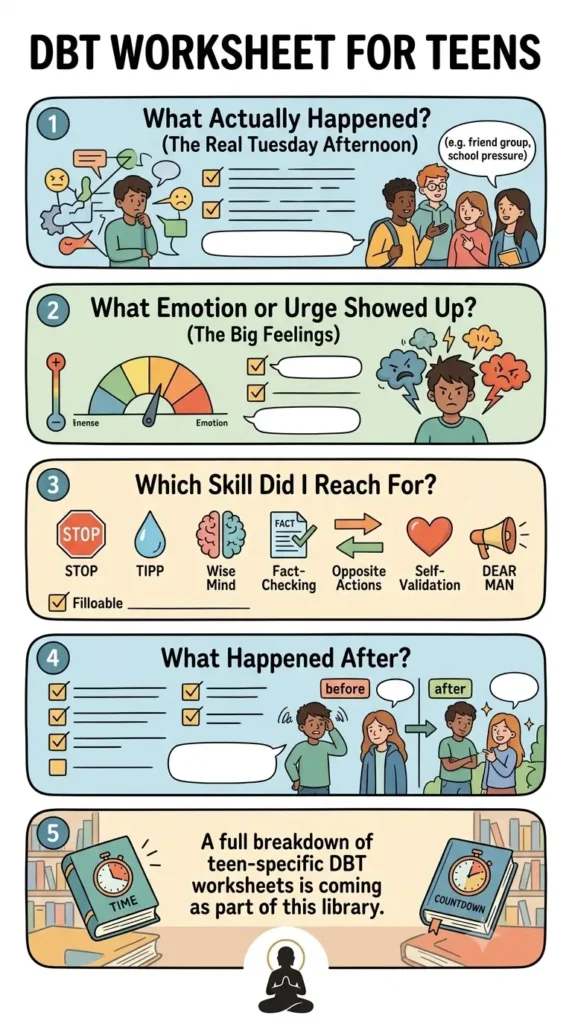 DBT Skills Worksheets for teens.