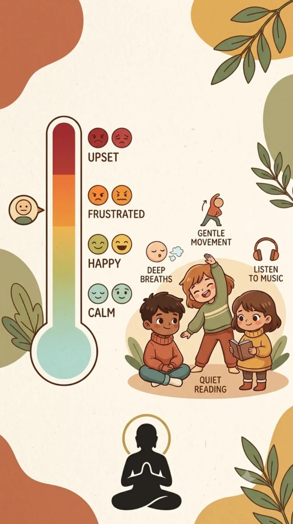 coping skills group activity using an emotion thermometer and coping plan.