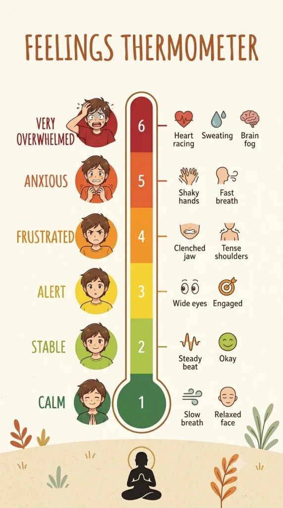 feelings thermometer coping skills worksheet for kids.
