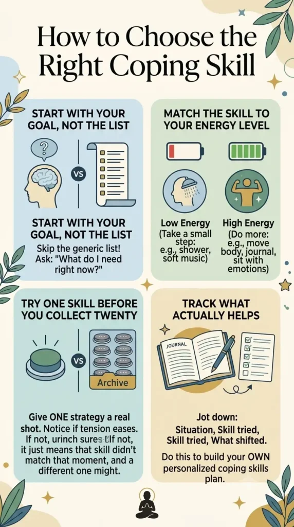 how to choose the right coping skill handout.