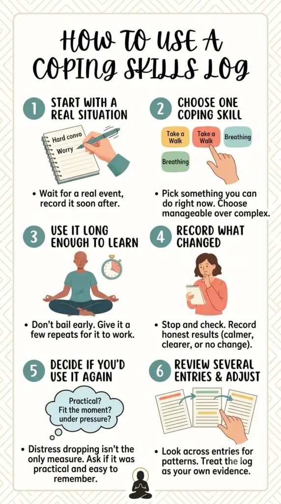 How to use coping skills log.