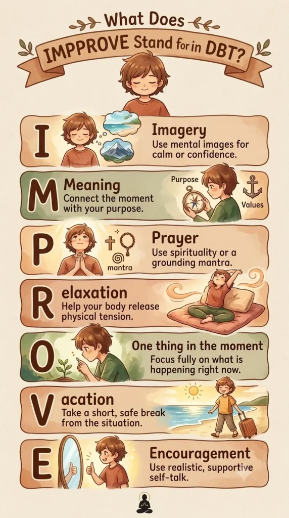 IMPROVE Description - DBT IMPROVE the moment skill.