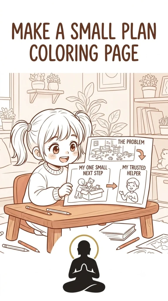 problem solving coping strategies coloring page for kids.