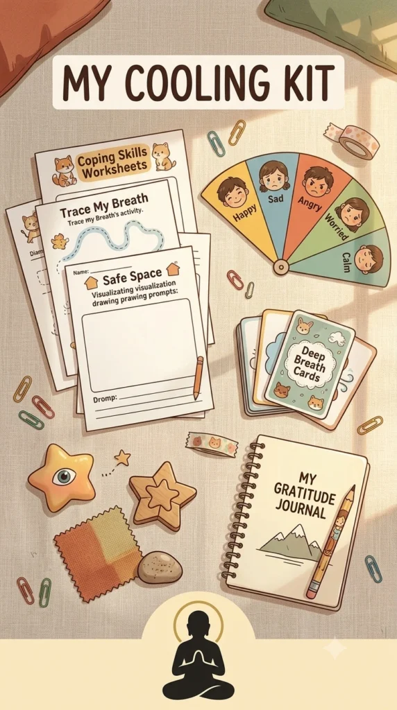 kids coping skills toolkit with printable coping skills worksheets.