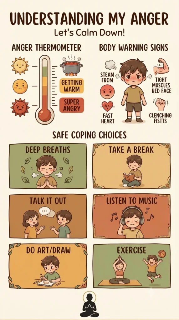anger coping skills for kids free printable worksheet.