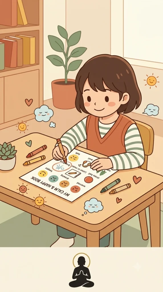 coping skills worksheets for kids with a child completing a printable worksheet.