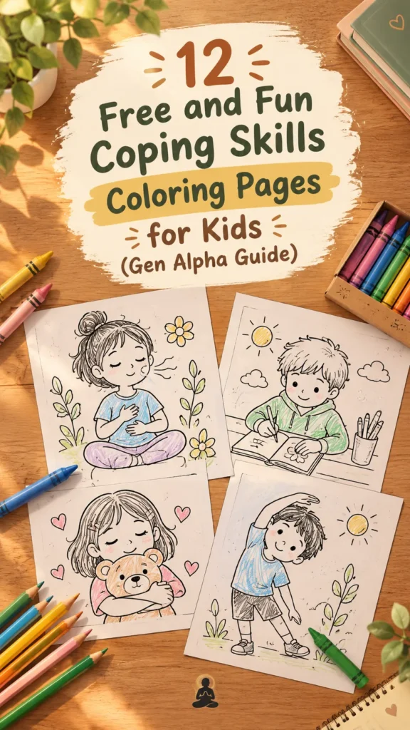 coping skills coloring page blog cover.