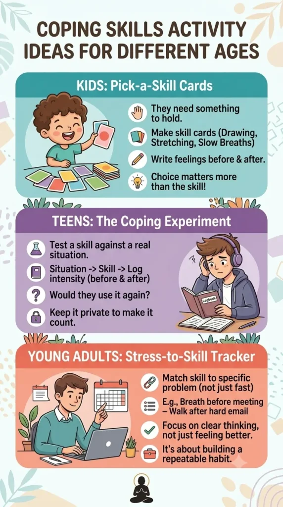 coping skills log - coping skills for all age groups.