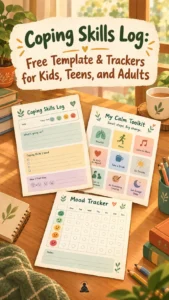 Coping Skills Log: Free Template & Trackers for Kids, Teens, and Adults