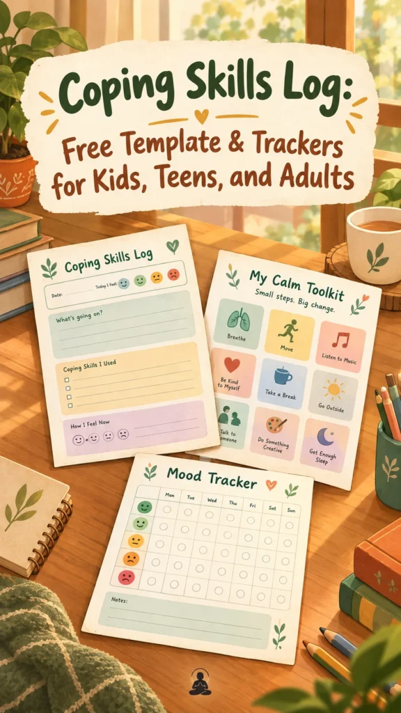 coping skills log blog cover.