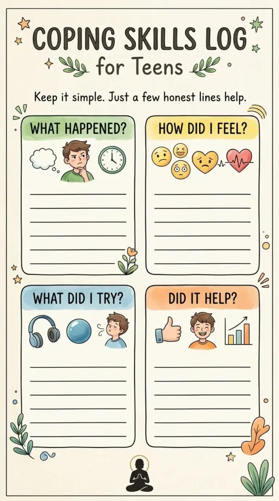 coping skills log for teens.