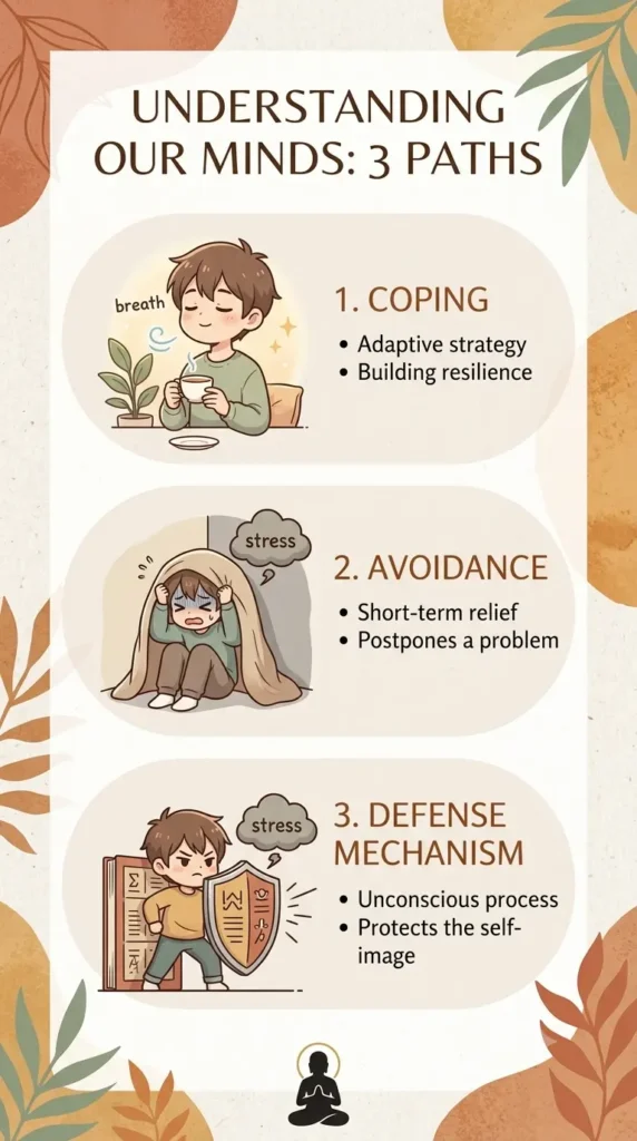 coping skills vs avoidance vs defense mechanisms.