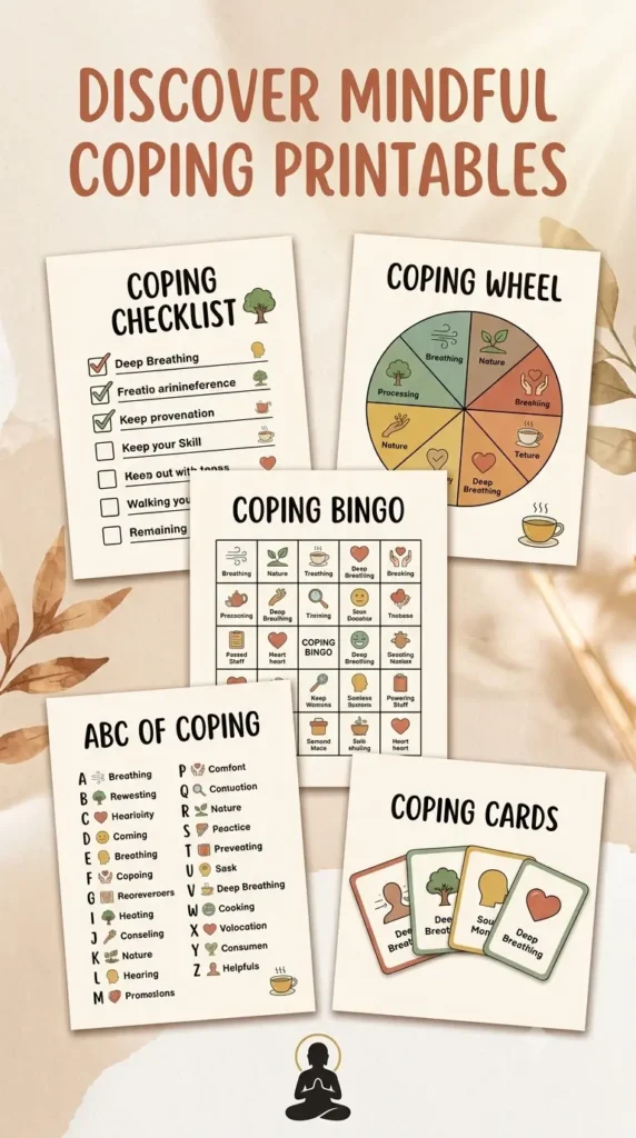 free printable coping skills lists and coping skills worksheets.