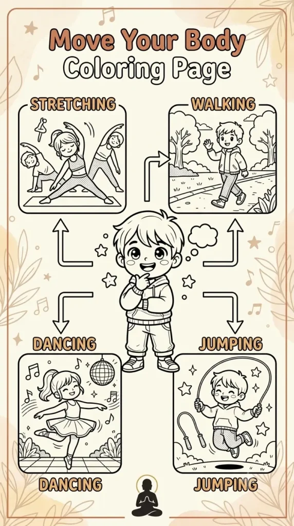 movement coping skills coloring page.