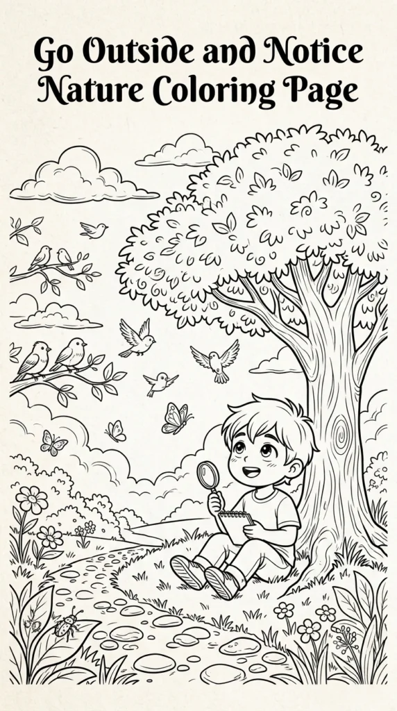 nature coping skills coloring page for kids.