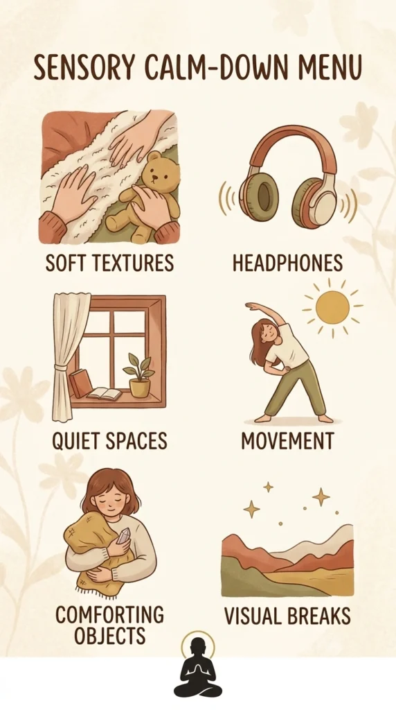 kids coping skills activities sensory calm-down worksheet.